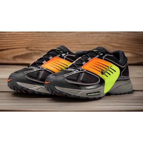 Nike Air Pegasus Wave Black Flat Pewter Safety Orange Mens Size 12 New Fast Ship - Picture 1 of 10